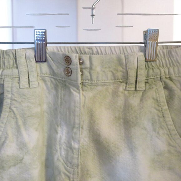Zara - Girl's 11/12 Denim Cargo Joggers, Green & Cream Tie Dye, Pre-owned - Picture 3 of 14
